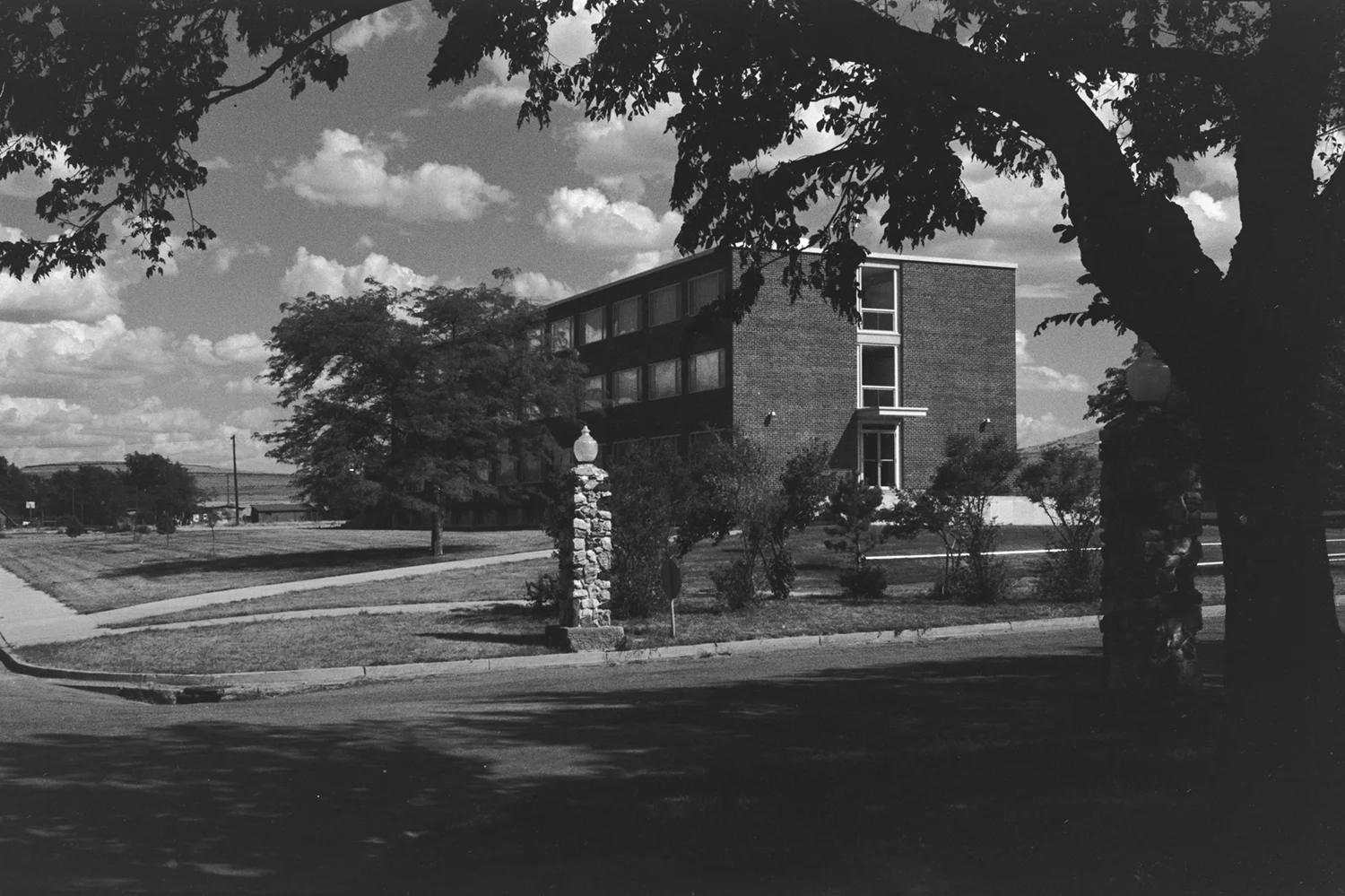 Three story brick residence hall