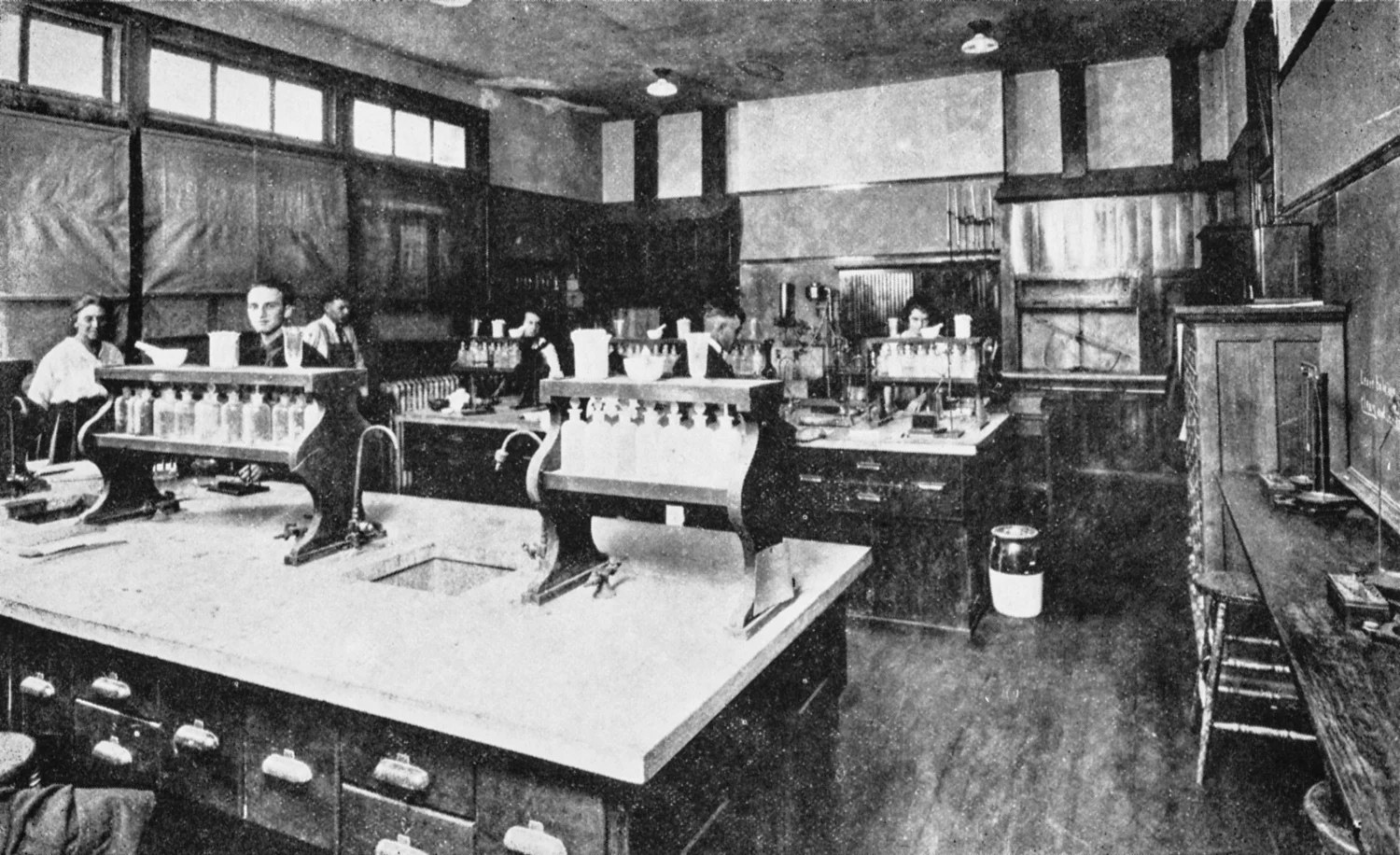 Students in a chemistry lab