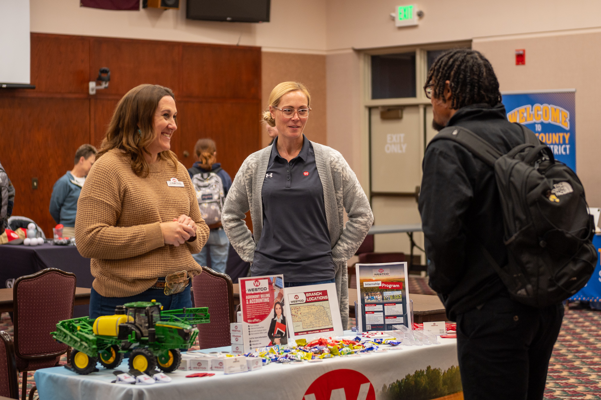 Meeting potential employers at the career fair