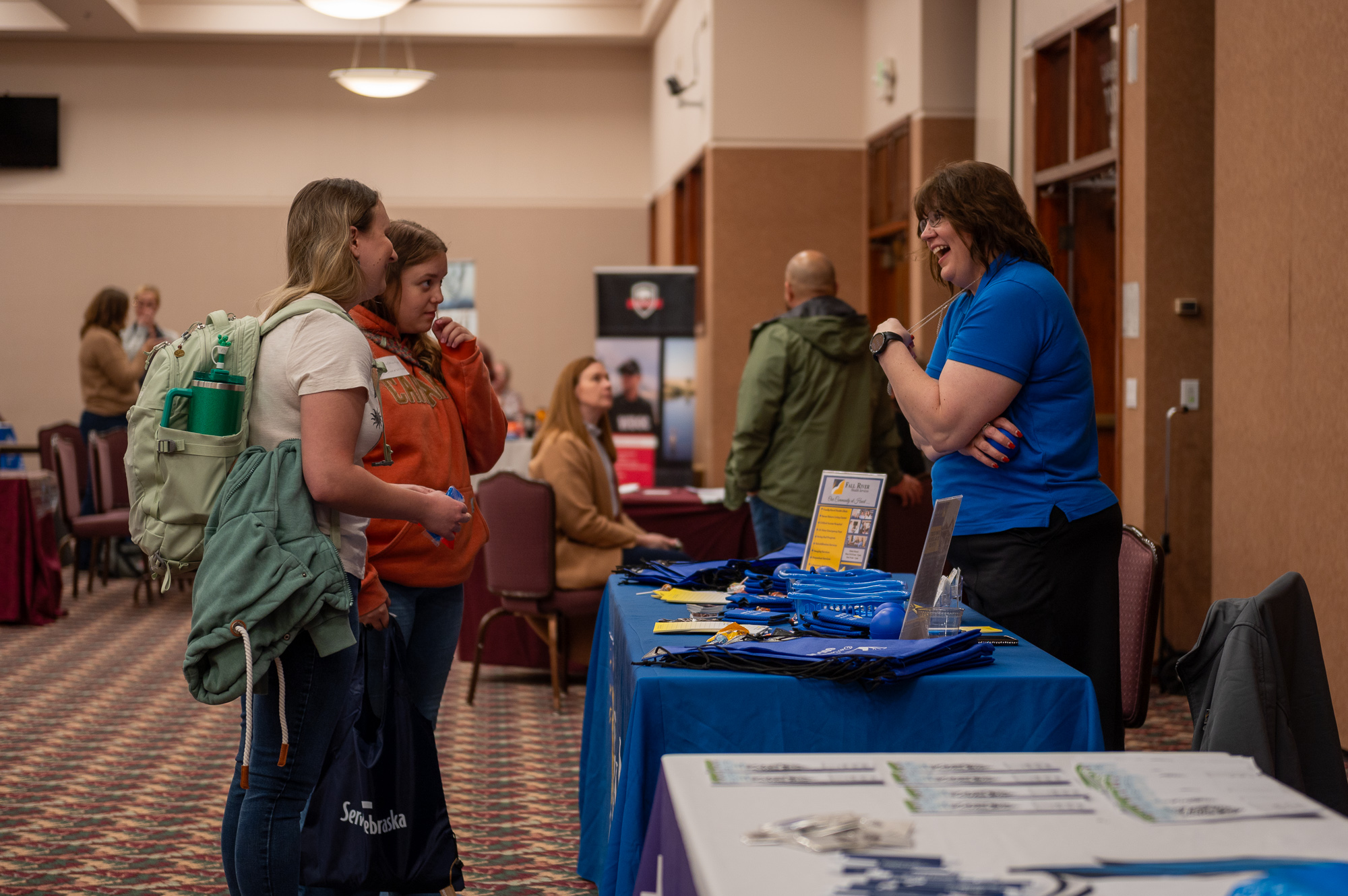 Meeting potential employers at the career fair