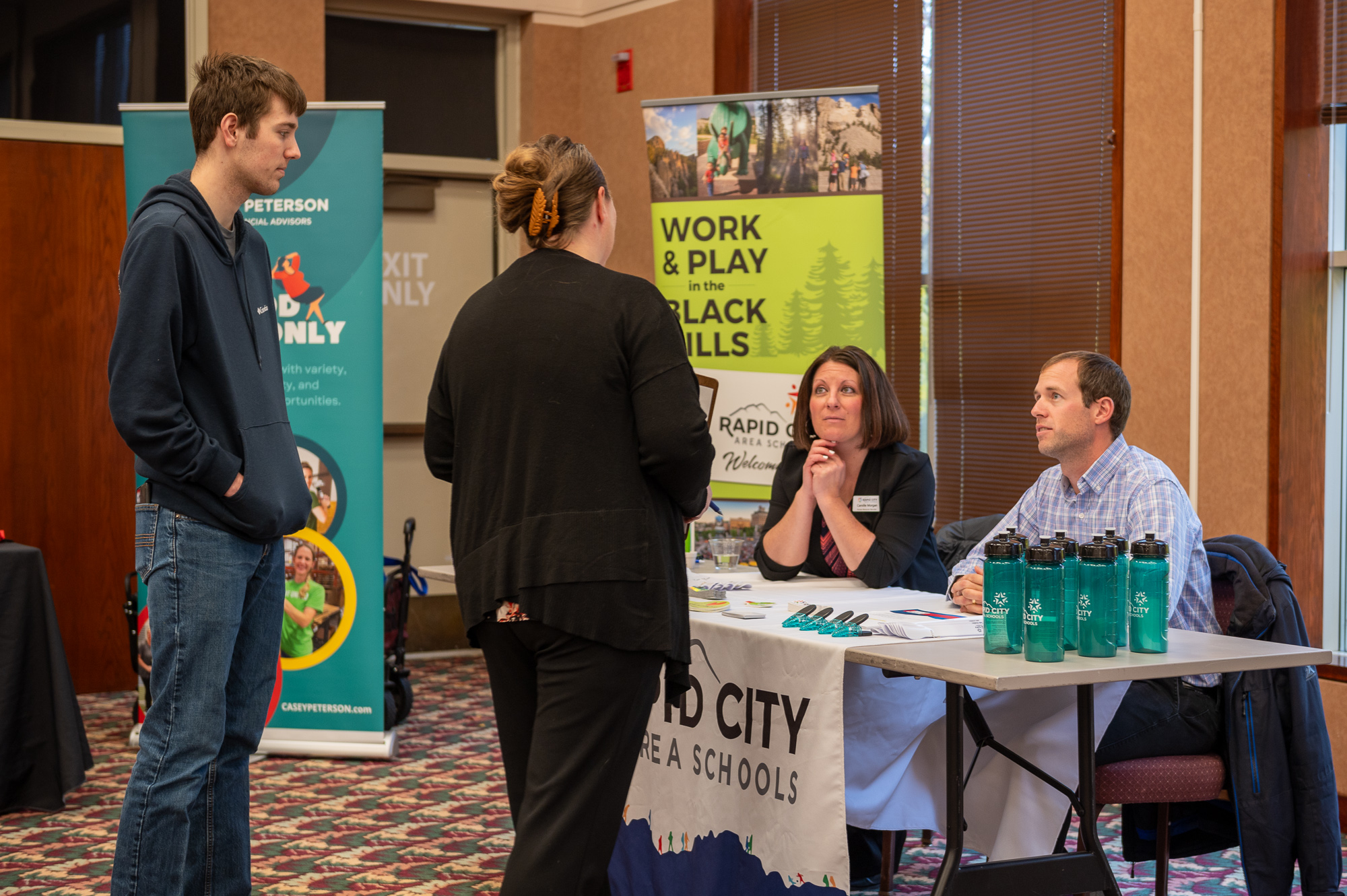Meeting potential employers at the career fair