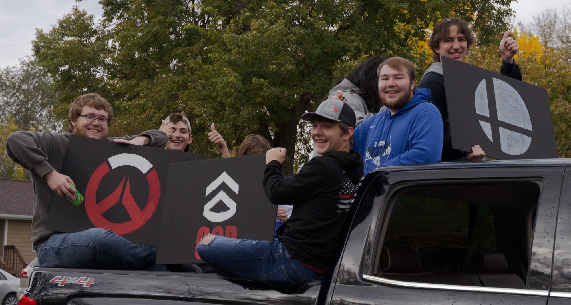 Esports students wave from their float during Chadron State College's Homecoming parade