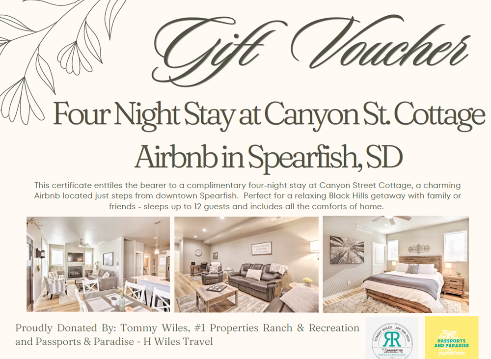 Airbnb voucher. Spearfish SD