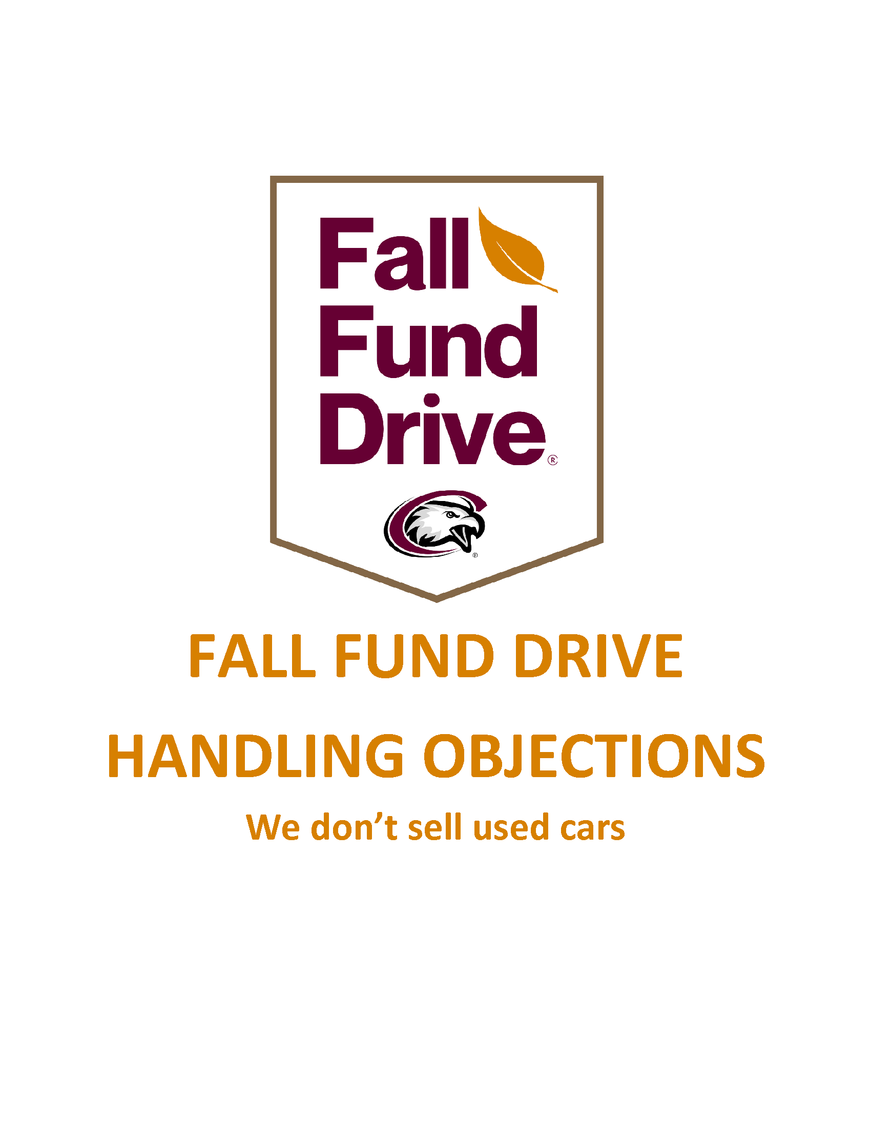 Link to download Fall Fund Drive Handling Objections document