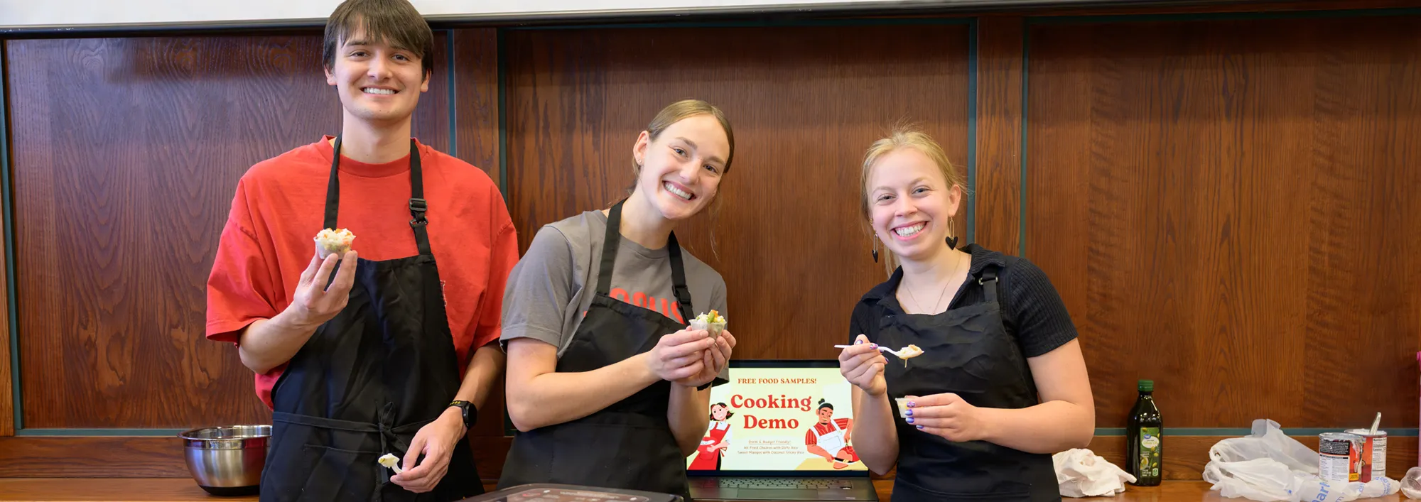 FCS students showcasing a food prep project