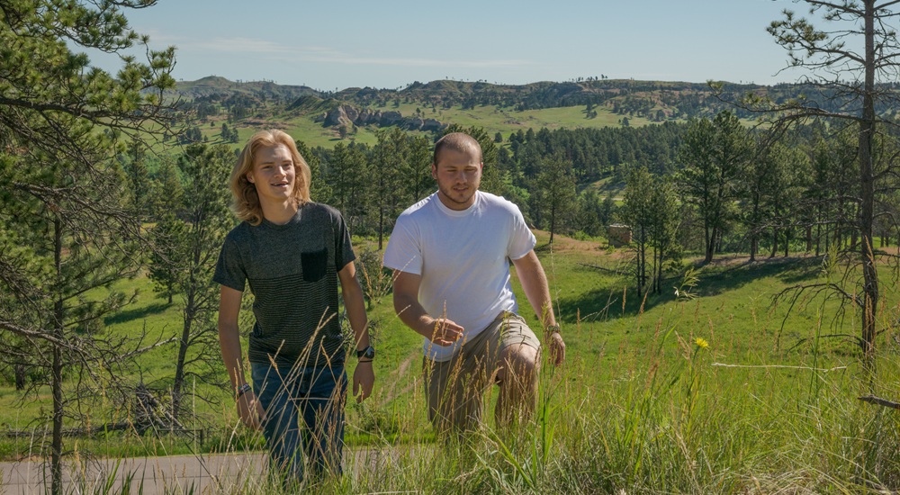 Two students hiking