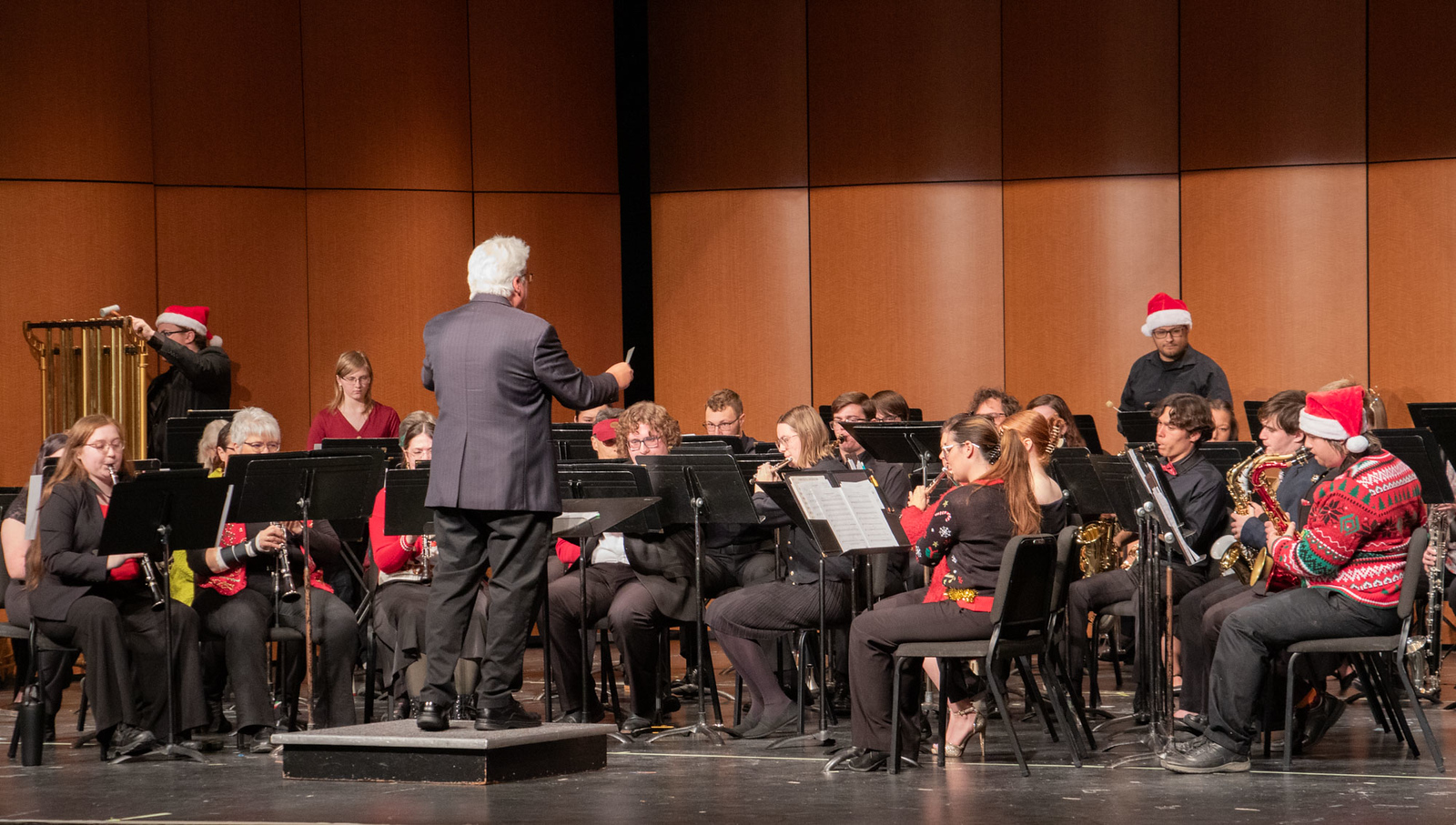 Students playing in band