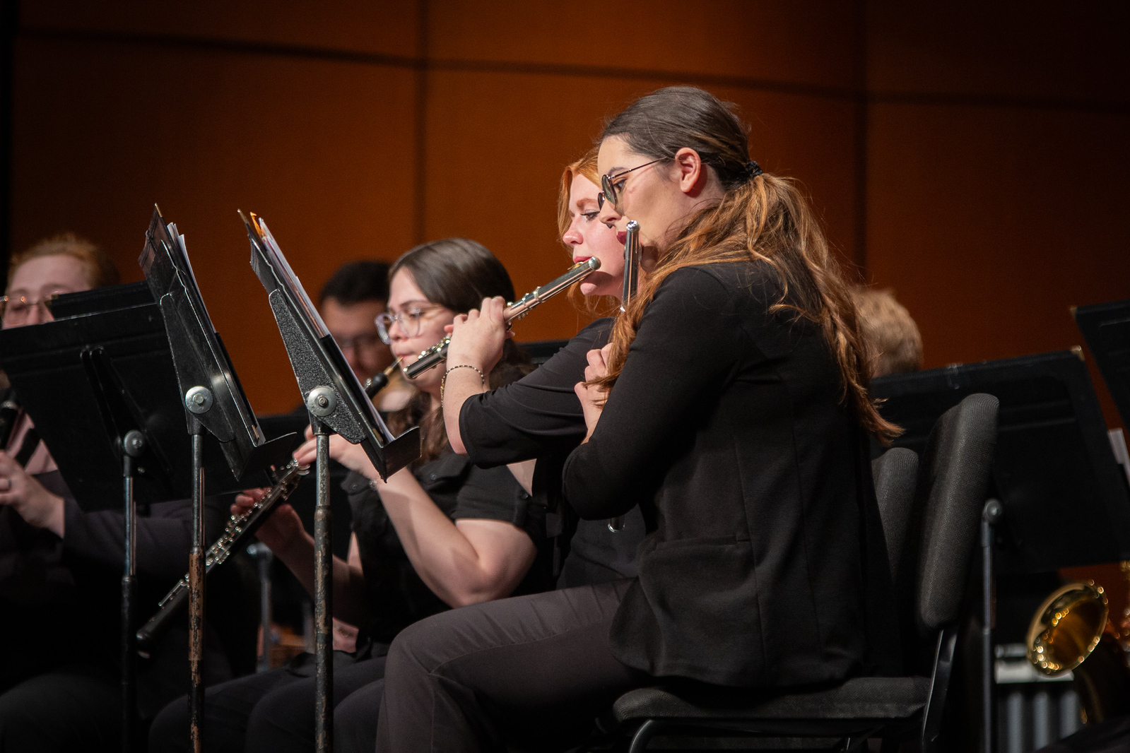 students playing instruments in band