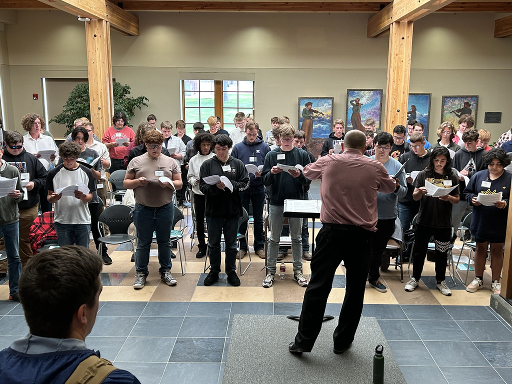 students singing