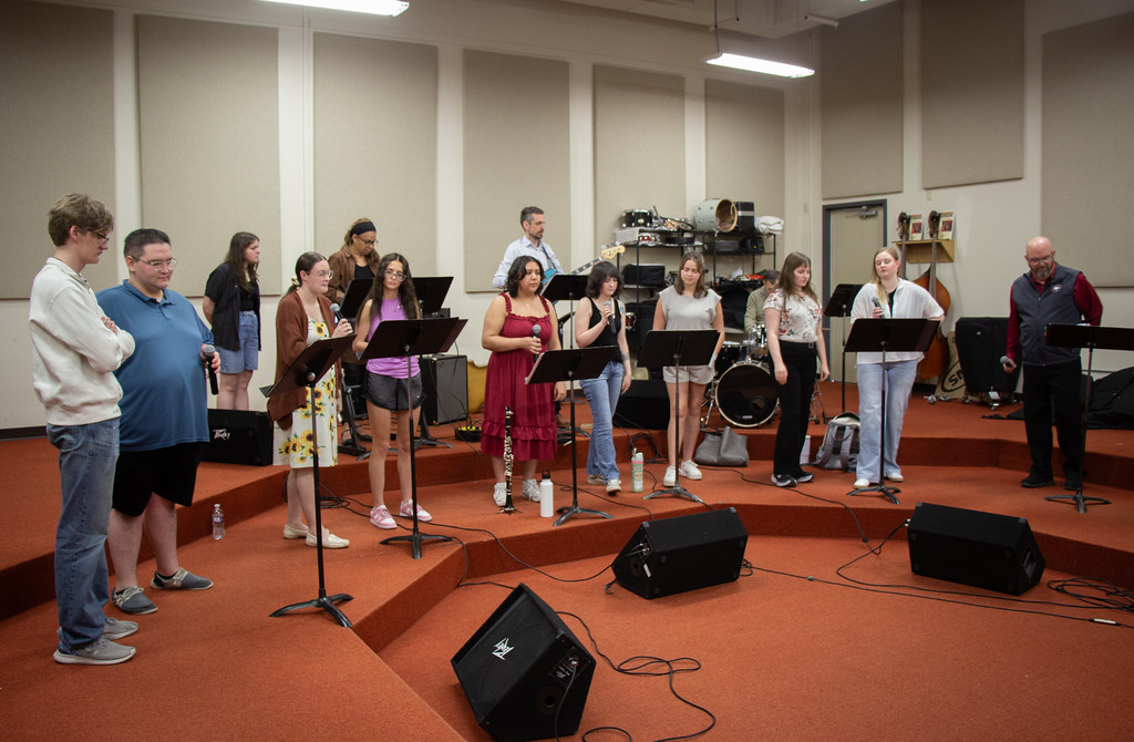 Students singing