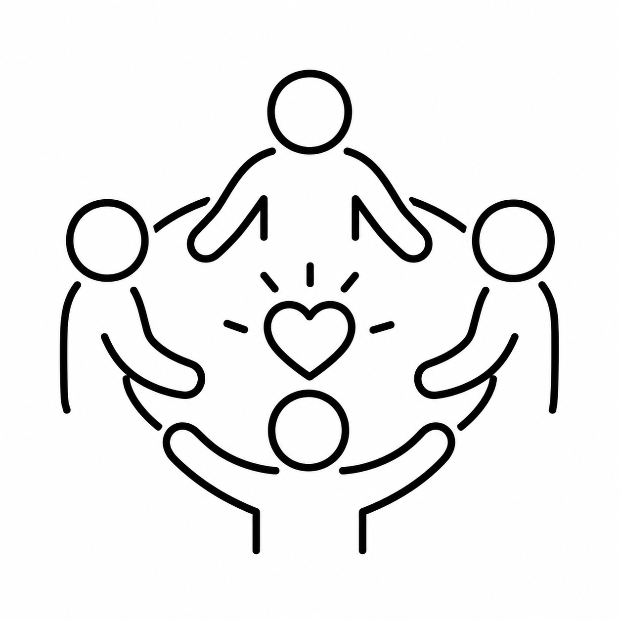 Community building icon representing connections, collaboration, and supportive relationships developed through the New Faculty Orientation program.