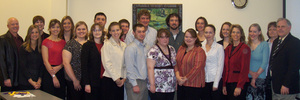 Delta Mu Delta members with Dr. Tim Anderson and Dr. Gary White.