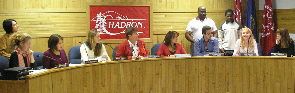 City council members at a table