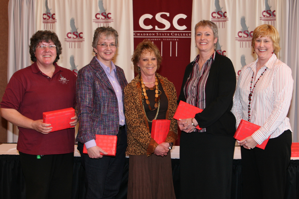 Years of Service Honorees, 20 years -- Bonnie Eleson, Joyce Hardy, Shawn Hartman, Tracy Nobiling and Michele Rickenbach.