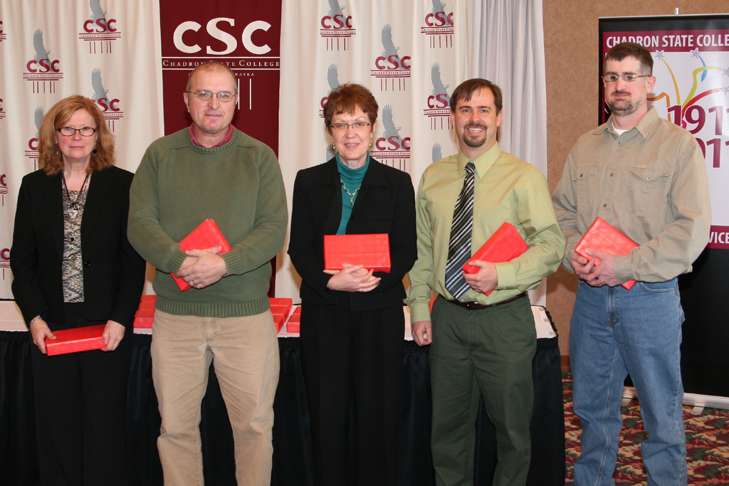 Years of Service Honorees, 10 years -- Ann Petersen, Kevin Miller, Deborah Meter, Justin Haag and Craig Conway.