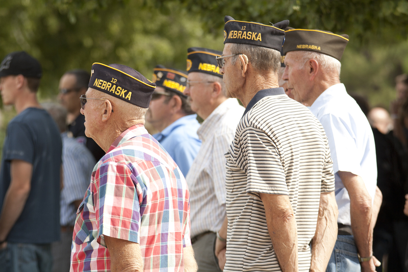 American Legion members observe the 9/11 ceremony at Chadron State College.