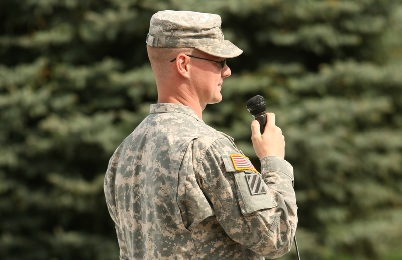 1st Lt. Franklin Annis of Chadron speaks during the 9/11 ceremony at Chadron State College.