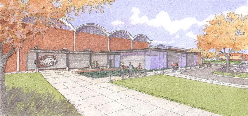 A view of the Armstrong project from the north. (Illustration by Leo A Daly)
