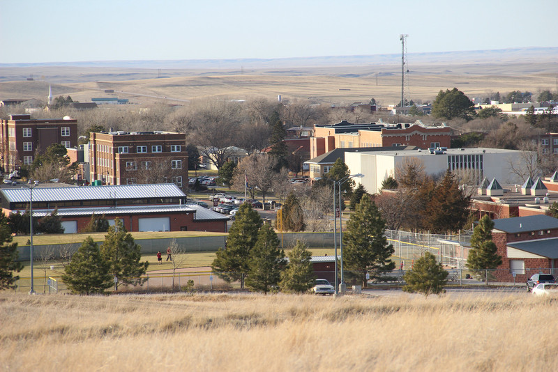 The site of the new Rangeland Complex will provide this view of the campus and countryside. (Photo by Justin Haag)
