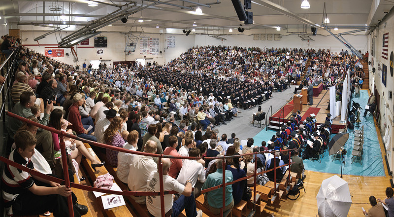 The renovation and expansion of Chadron State College's Armstrong Building will modernize the aging facility, which houses graduation ceremonies as well as volleyball and basketball games. (Photo by Daniel Binkard)