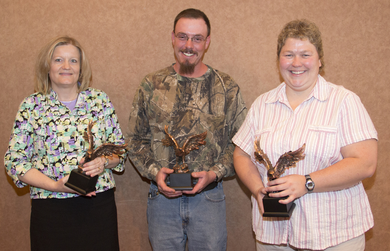 Years of Service Honorees, 15 years, Pam Callahan, Steve Weber and Dawn Brammer. (Photo by Justin Haag)