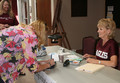 Kathy mason registers visitors