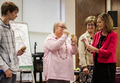 Mary Kay Mueller watches participants in an activity