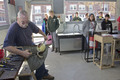 Dick Bird demonstrates glass blowing