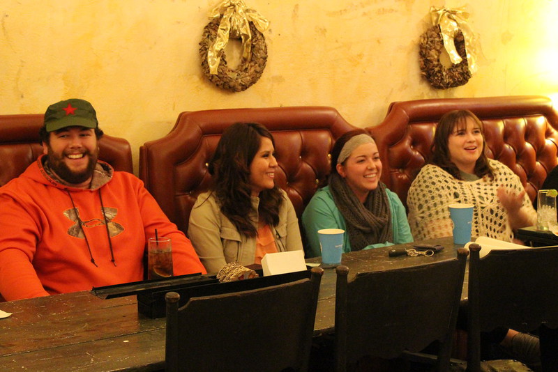 Chadron State College students Kirby Krogman, Neyva Flores, Tricia Mitnik and Katrina Hurley participate in a panel discussion.