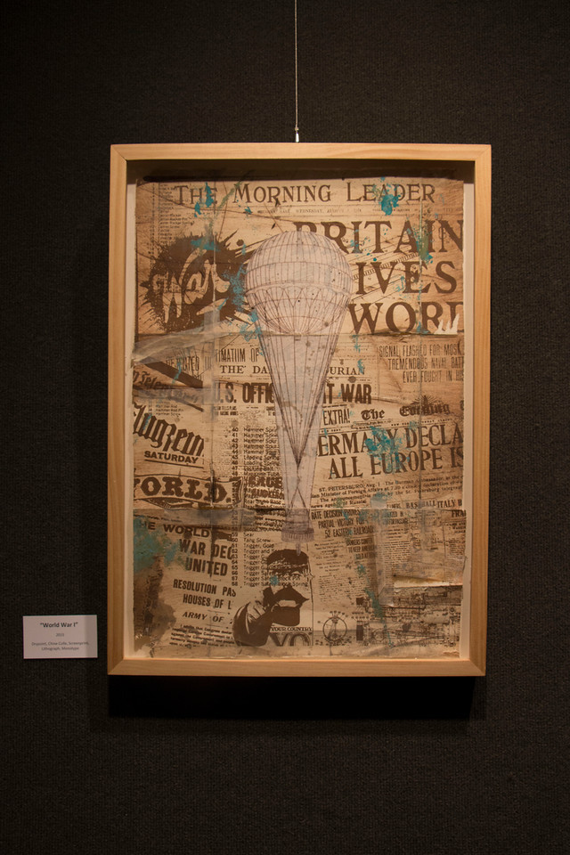 World War I, a multimedia piece by Chris Blume, is on display with an exhibit in Memorial Hall's Gallery