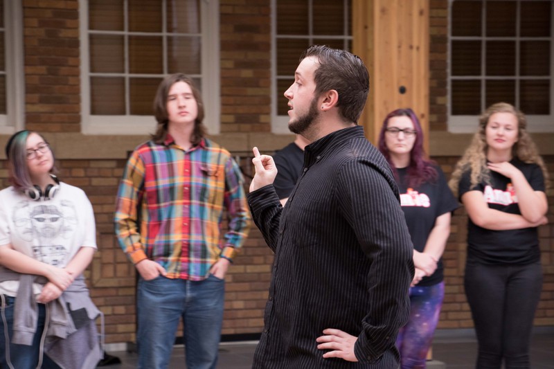 Chadron State College student Laven Adair demonstrates how to adopt a snobbish air