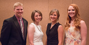 Traditional health professions students pose following a banquet in their honor.