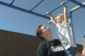 the outdoor play area at the Child Development Center