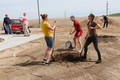 CSC students prepare to plant rabbit brush