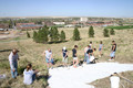 Student volunteers paint the C in 2006