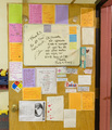 Thank you notes on the door of the custodial closet