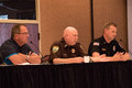 Law enforcement representatives sit on panel at the social work conference