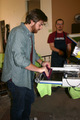 Leo Haselhorst tries silk-screening during field trip