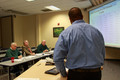 Charith Kapukotuwa makes a presentation
