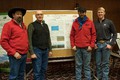 William Krause poses with representatives from Terrell Farms