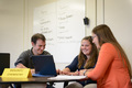 Jessica Hartman works with students