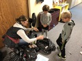 Students and staff separate recyclables