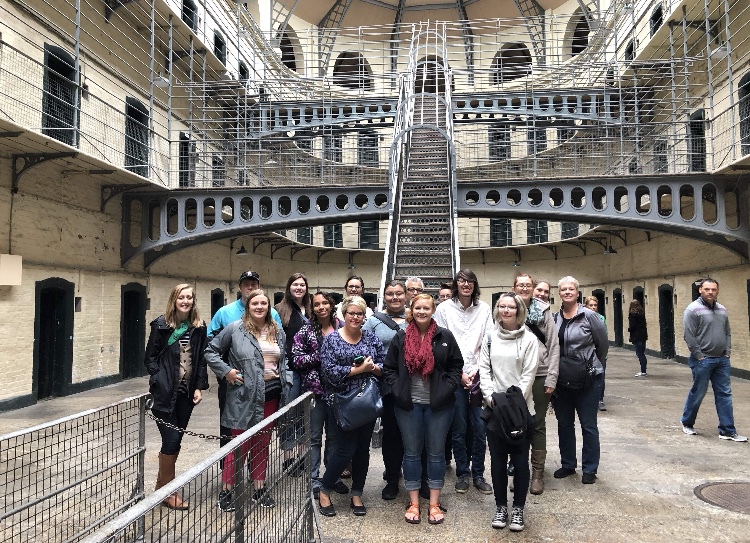 Chadron State College Justice Studies students pose for a photo at Kilmainham Gaol in Dublin, during a May 2018 study abroad trip. (Courtesy photo)