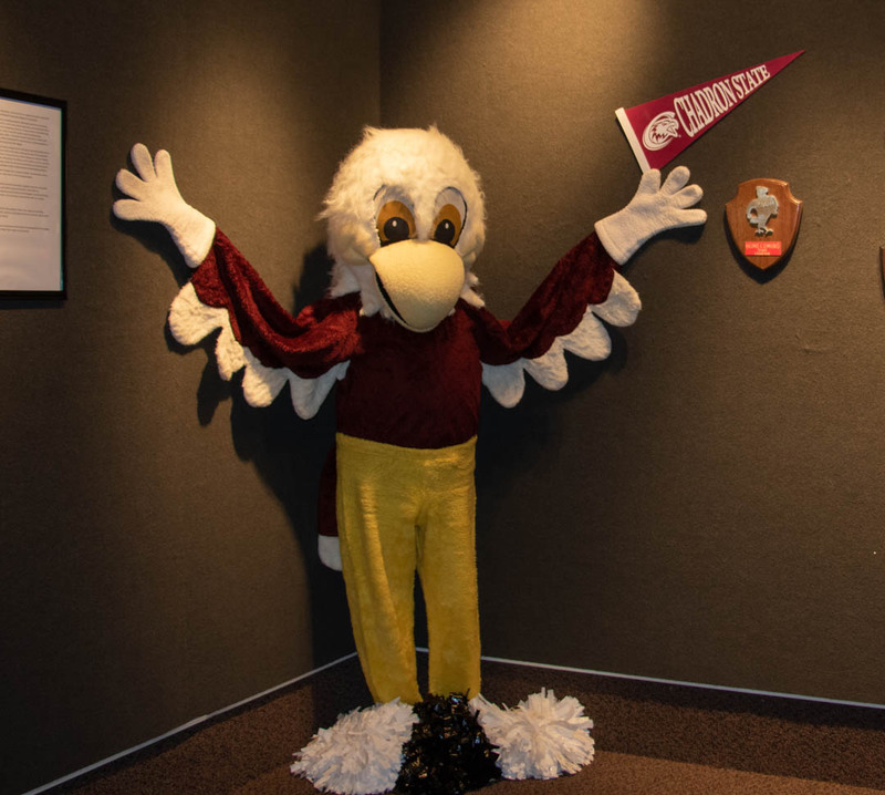 An exhibit featuring memorabilia and photographs of Chadron State College since its beginning in 1911 will be on display Aug. 5 to Aug. 26, 2019