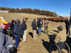 Chadron State College Range Management faculty Dr. Jim O'Rourke and Dr. Ron Bolze tour the Gudmundsen Sandhills Laboratory