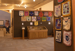 Sweetheart pillowcases are one section of “Soldiering Into Victory,” a display in the Mari Sandoz High Plains Heritage Center.