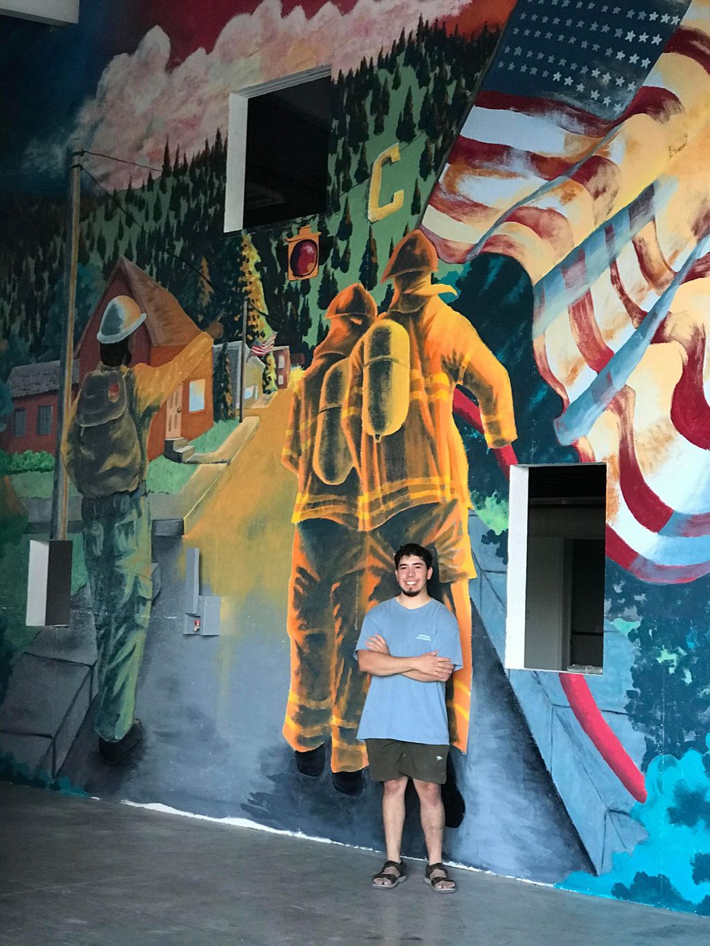 Mural in the Chadron Volunteer Fire Department's Sixth Street training center.