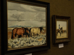 Art by Rachel Brownlee on display in the Shades of Light exhibit in the Mari Sandoz High Plains Heritage Center
