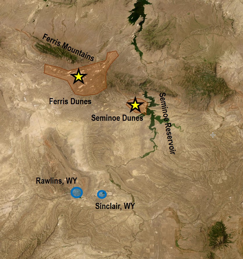Map of Rawlins, Wyoming, area