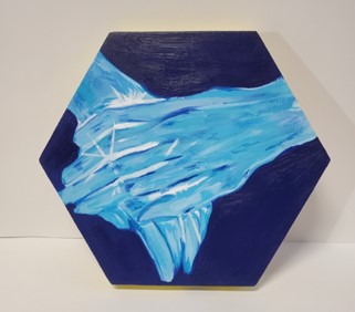 Painted image of two hands